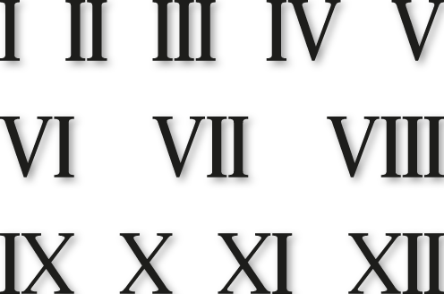 Chiffres romains H 3 cm autocollants