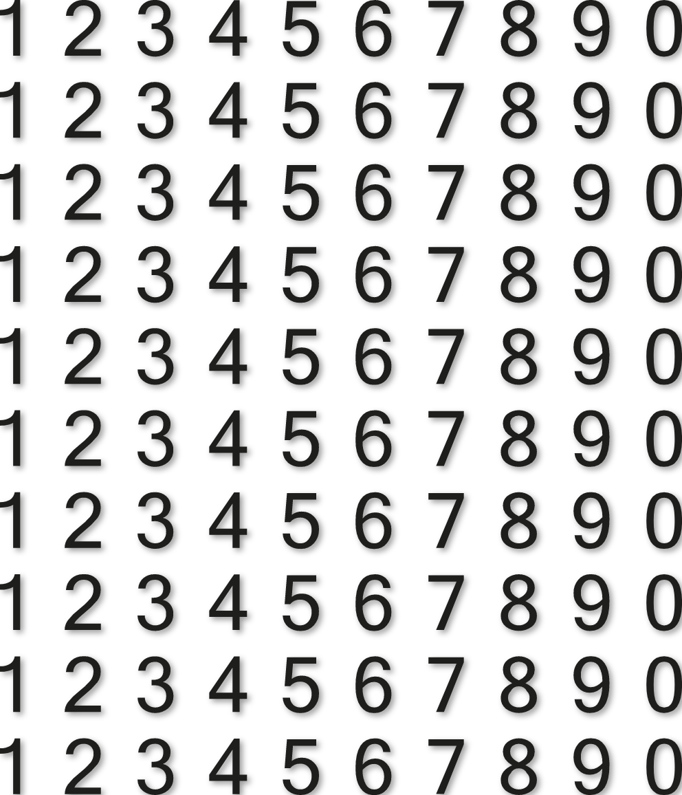 100 chiffres H 1 cm autocollants