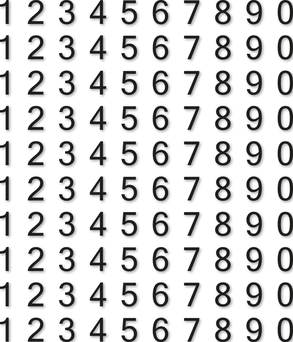 100 chiffres H 2 cm autocollants