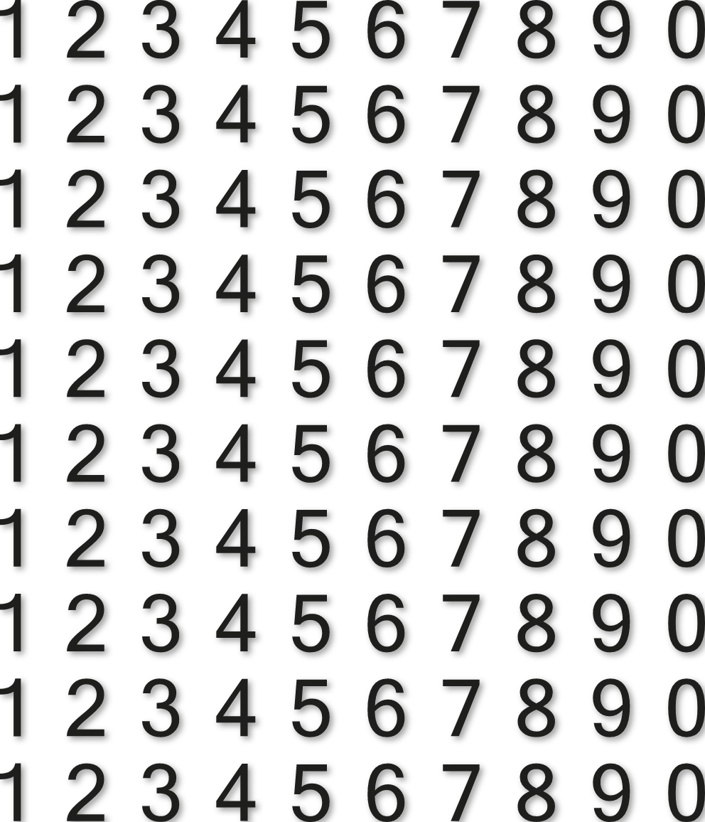 100 chiffres H 2,5 cm autocollants