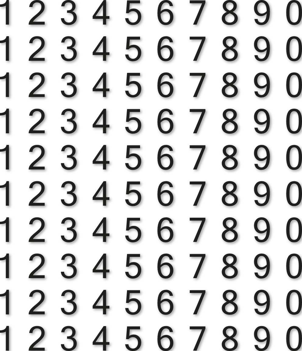 100 chiffres H 3 cm autocollants