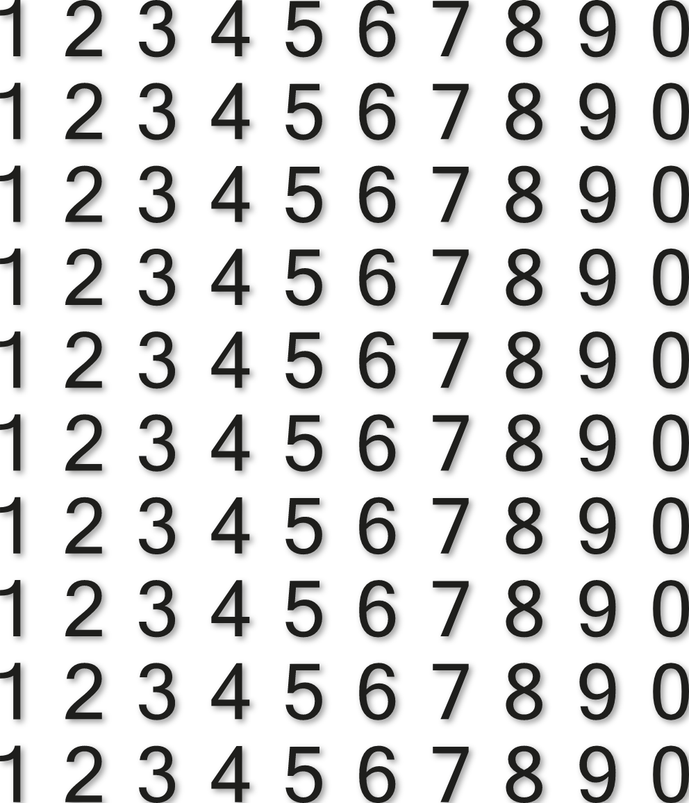 100 chiffres H 4 cm autocollants