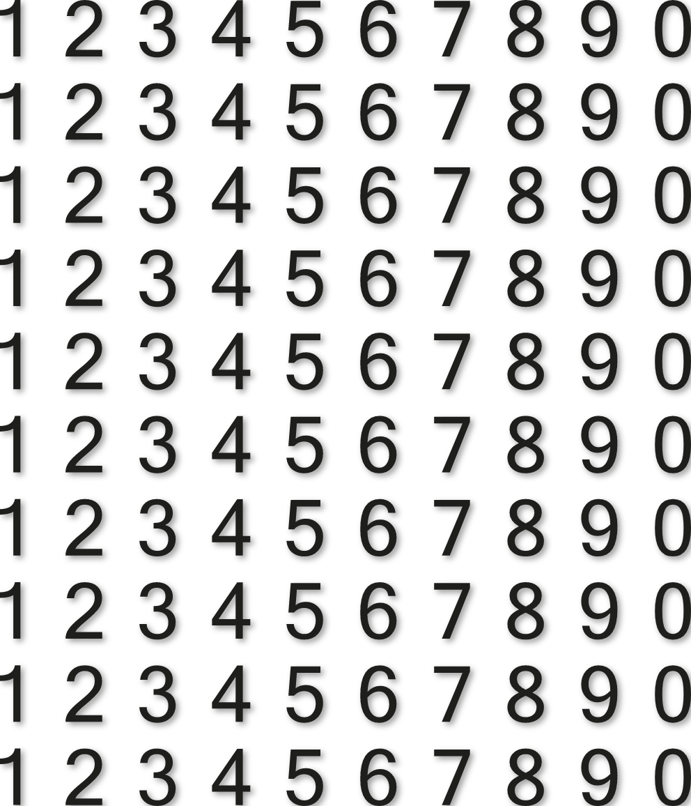 100 chiffres H 4,5 cm autocollants