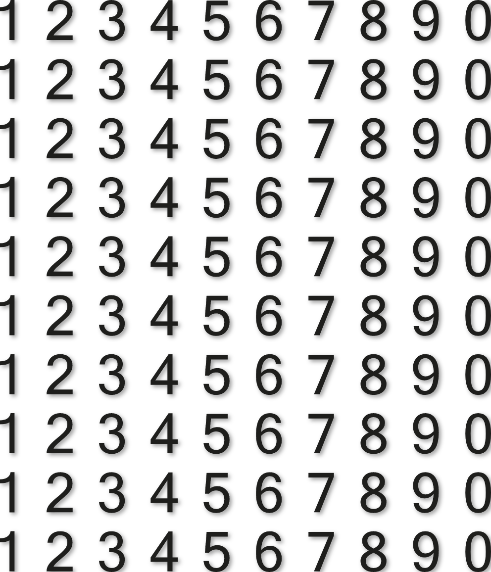 100 chiffres H 5 cm autocollants
