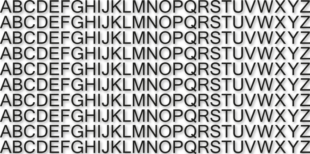 Lettres 1,5 cm de hauteur - Planche de 10 x l'alphabet autocollant