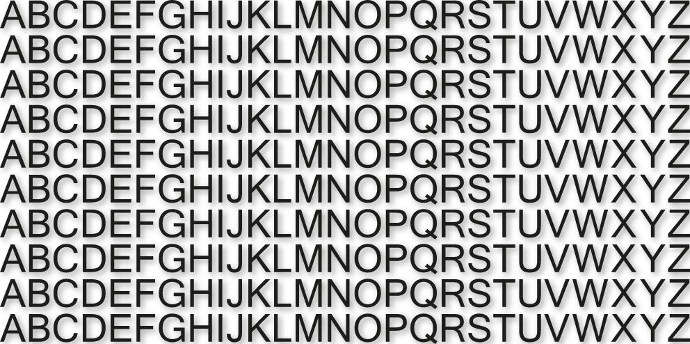 Lettres 2,5 cm de hauteur - Planche de 10 x l'alphabet autocollant