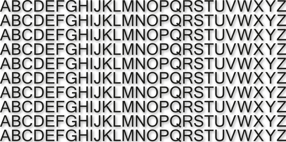 Lettres 3,5 cm de hauteur - Planche de 10 x l'alphabet autocollant