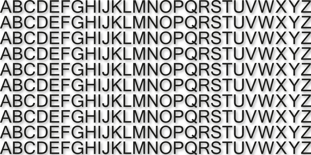 Lettres 4 cm de hauteur - Planche de 10 x l'alphabet autocollant