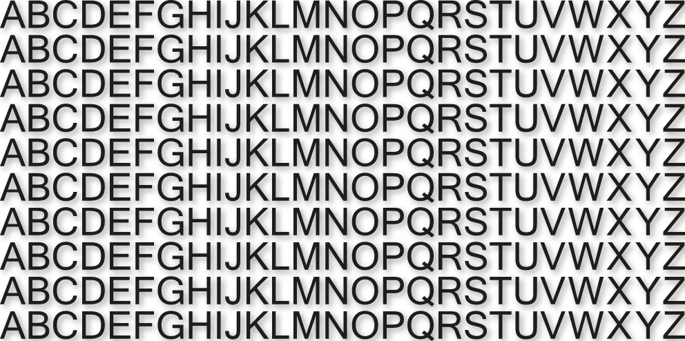 Lettres 4,5 cm de hauteur - Planche de 10 x l'alphabet autocollant