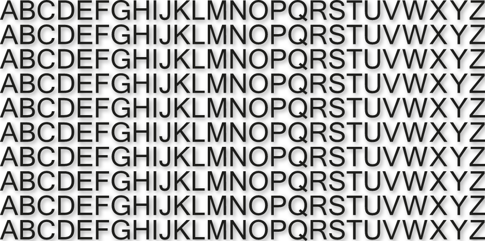 Lettres 5 cm de hauteur - Planche de 10 x l'alphabet autocollant