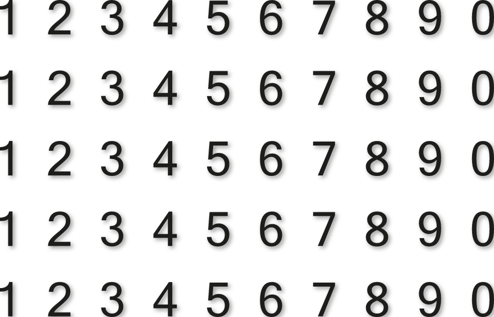 H4 cm - Planche de chiffres autocollants - 5 x 10 chiffres