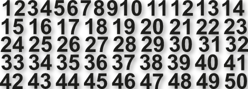 Pochette de chiffres de 10cm de hauteur le chiffre