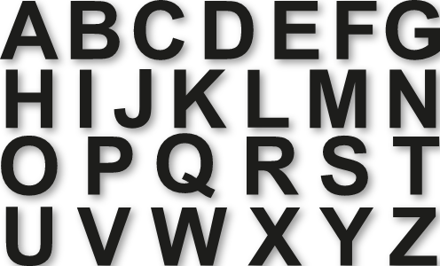 Lettres stickers 1 cm - Alphabet autocollant de A à Z