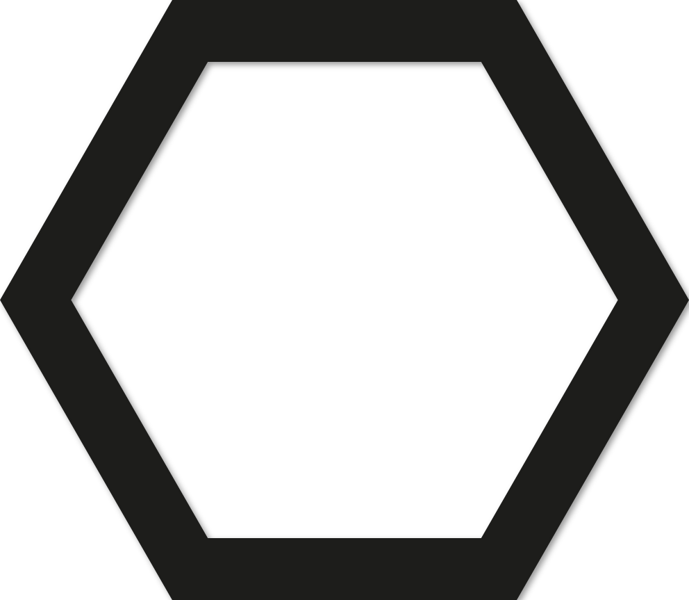 Hexagone 10x11,5cm trait 1 cm
