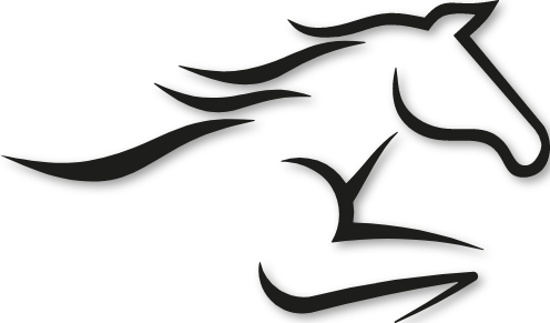 Silhouette de cheval qui saute