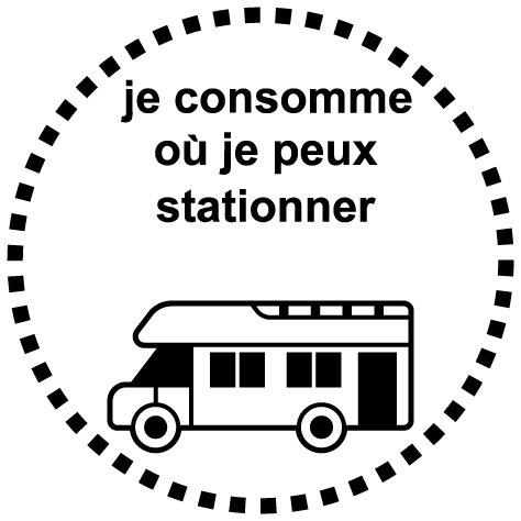 Autocollant je consomme où je peux stationner model 8