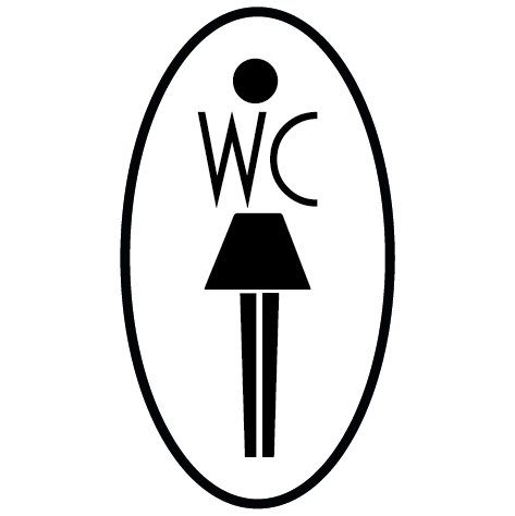 Sticker WC femme avec contour ovale