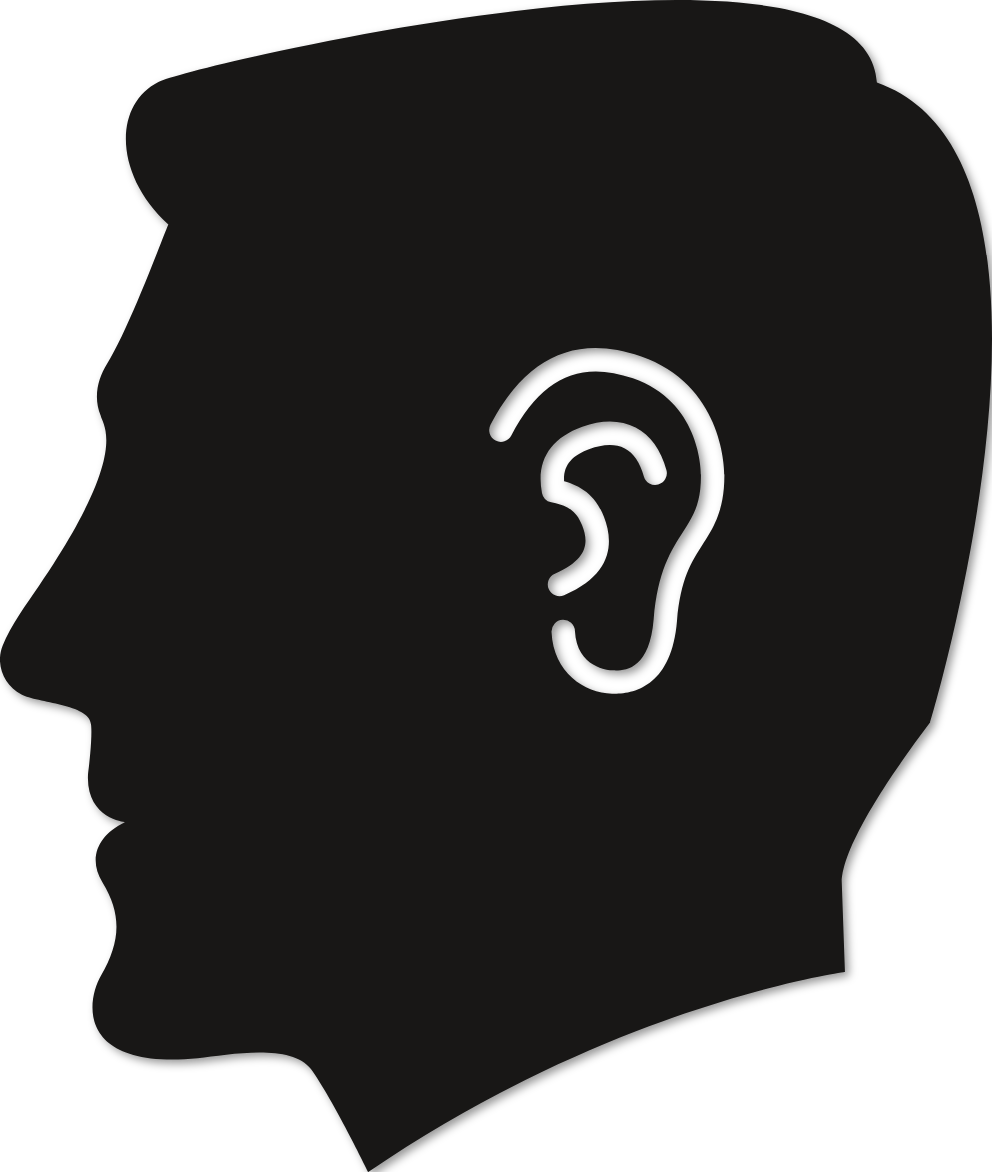 Sticker auditif profil de visage