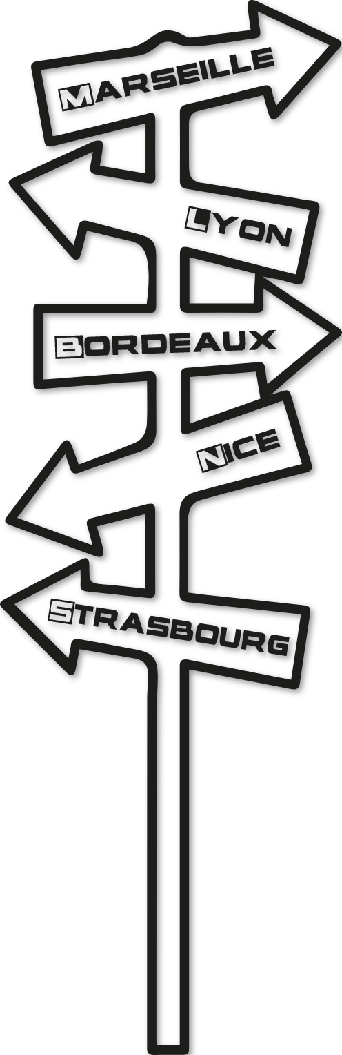 Sticker auto-école noms de villes