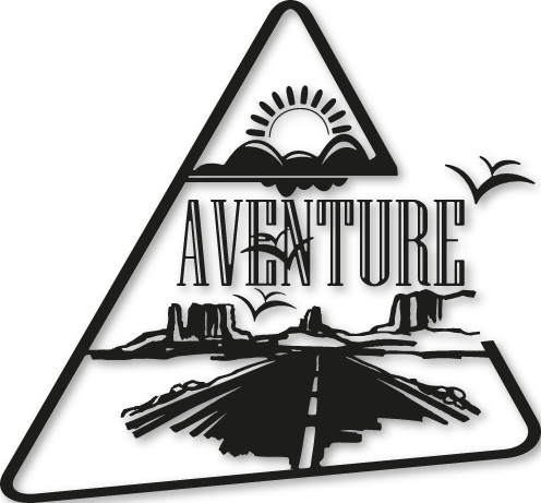 Sticker aventure triangle - Droit