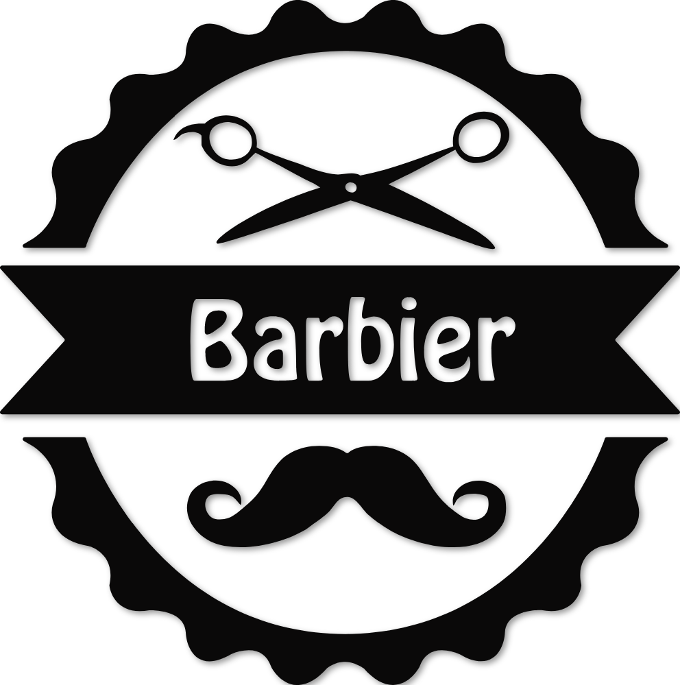 Sticker barbier ciseaux