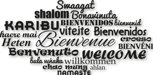 Sticker bienvenue multi langue