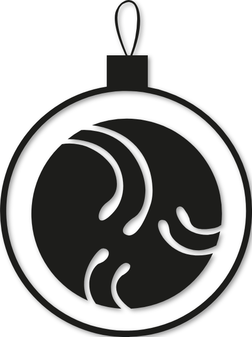 Sticker boule ronde de Noël