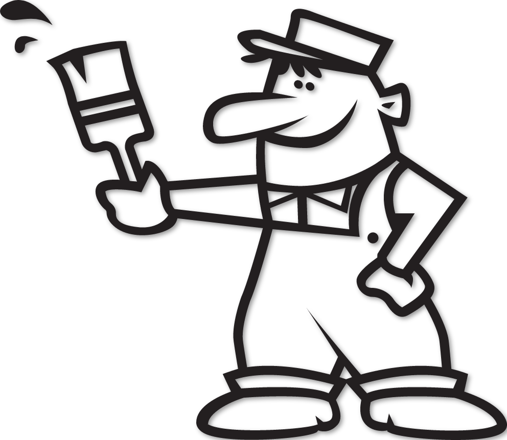 Sticker caricature de peintre