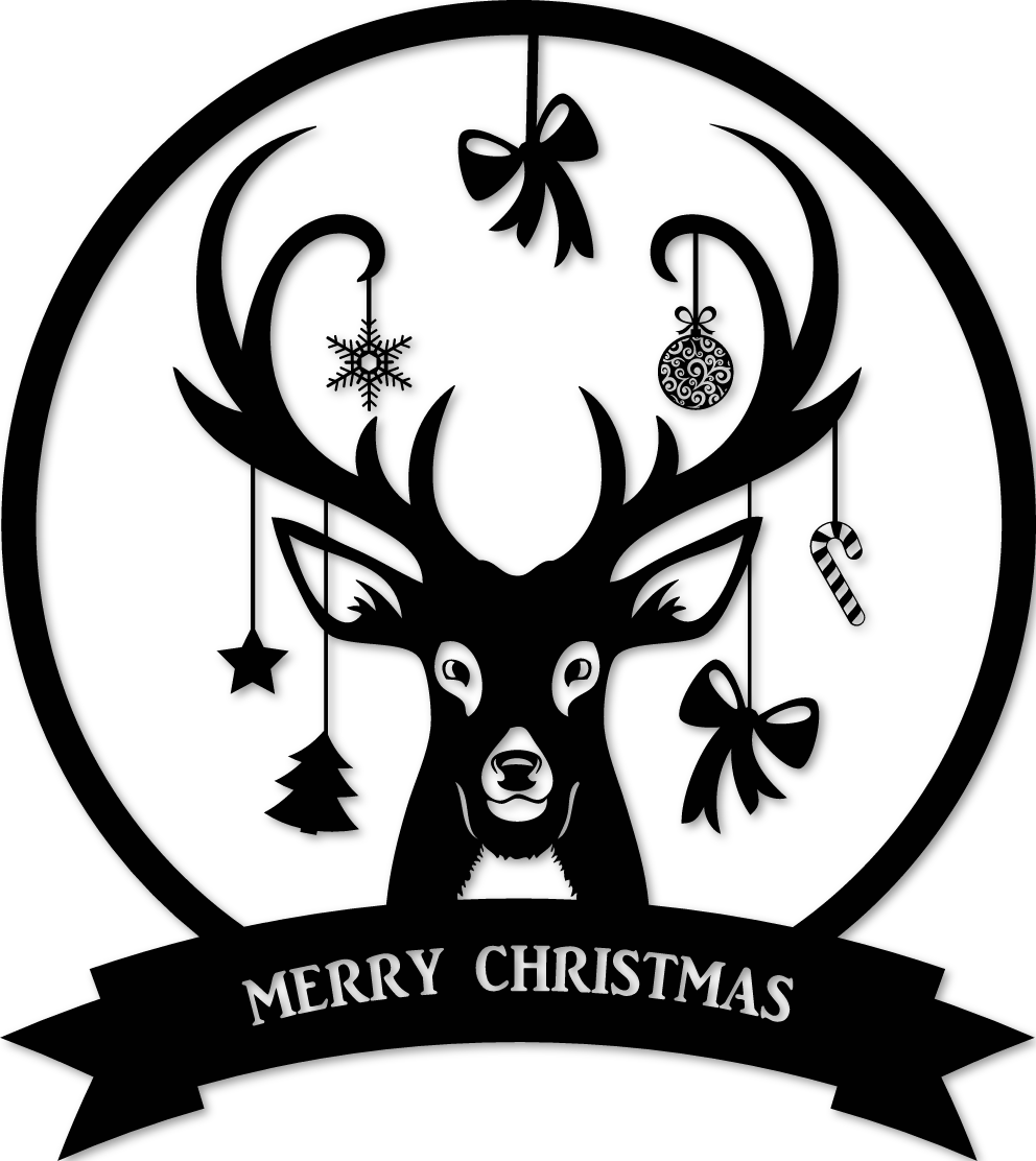 Sticker cerf de Noël