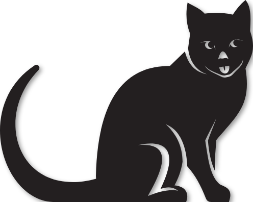 Stickers chat noir assis