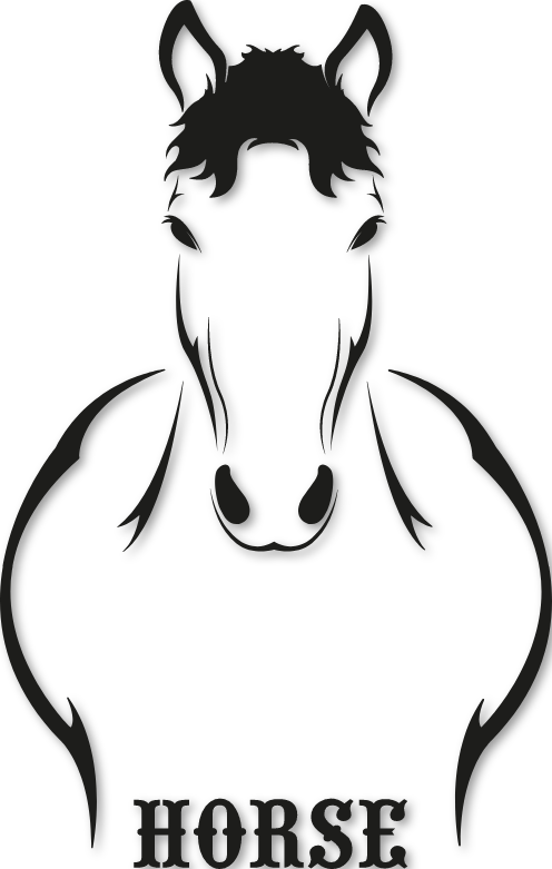 Sticker cheval de face