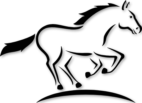 Sticker cheval noir au galop