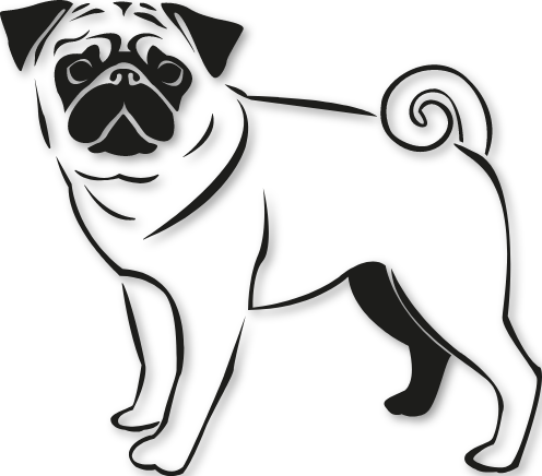 Sticker chien Carlin