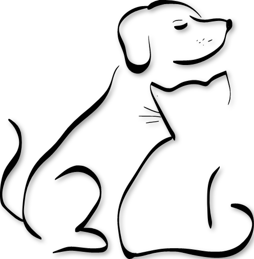 Sticker chien et chat amoureux