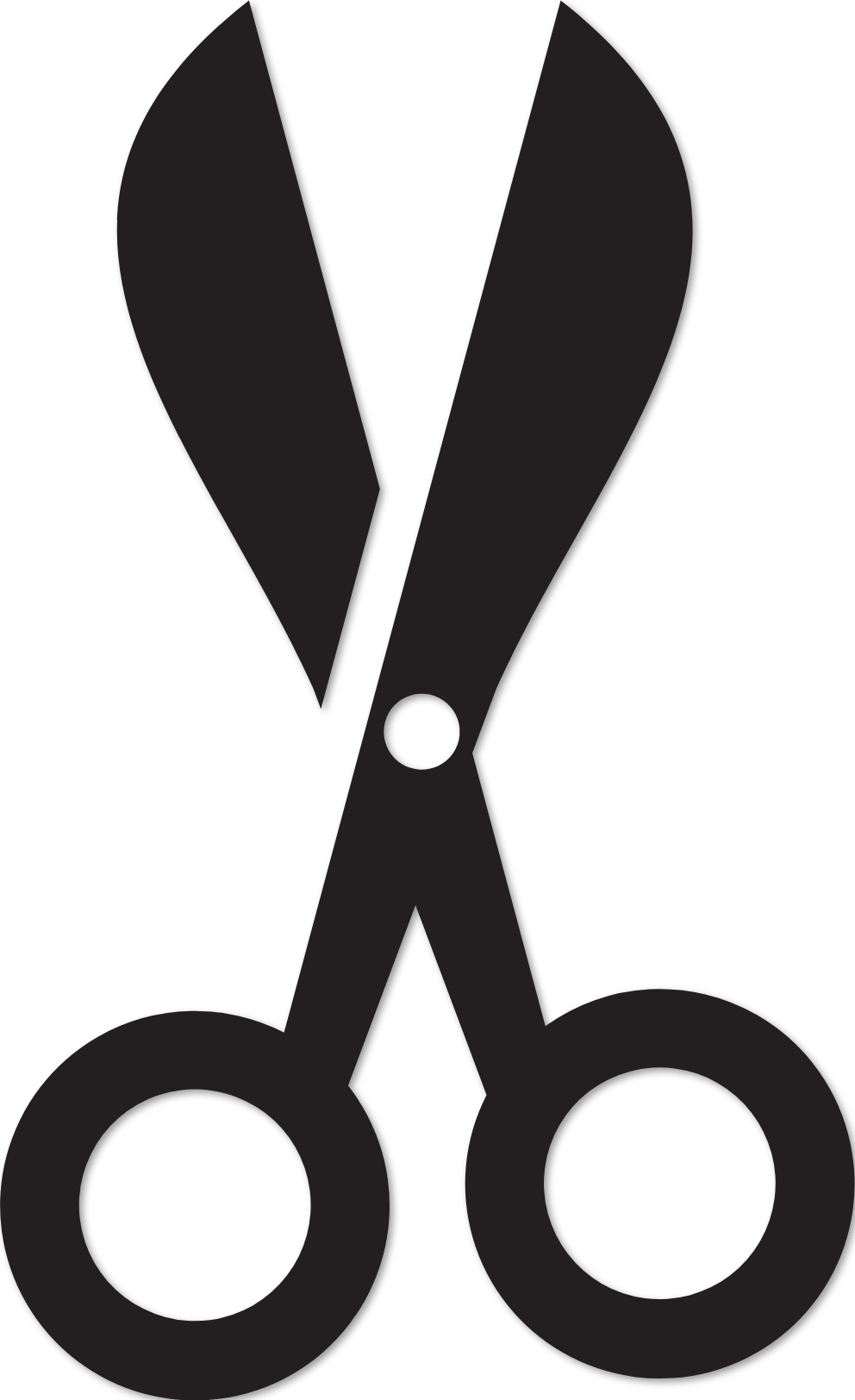 Sticker ciseaux arrondi