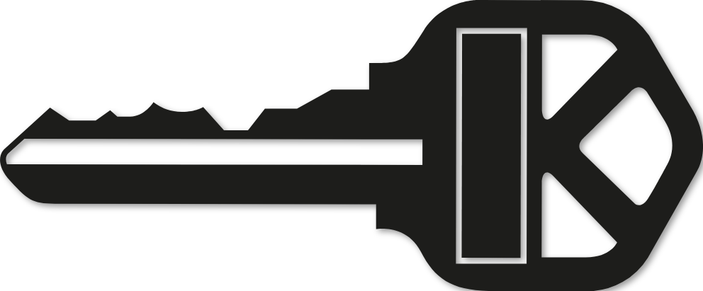 Sticker clef serrure de porte