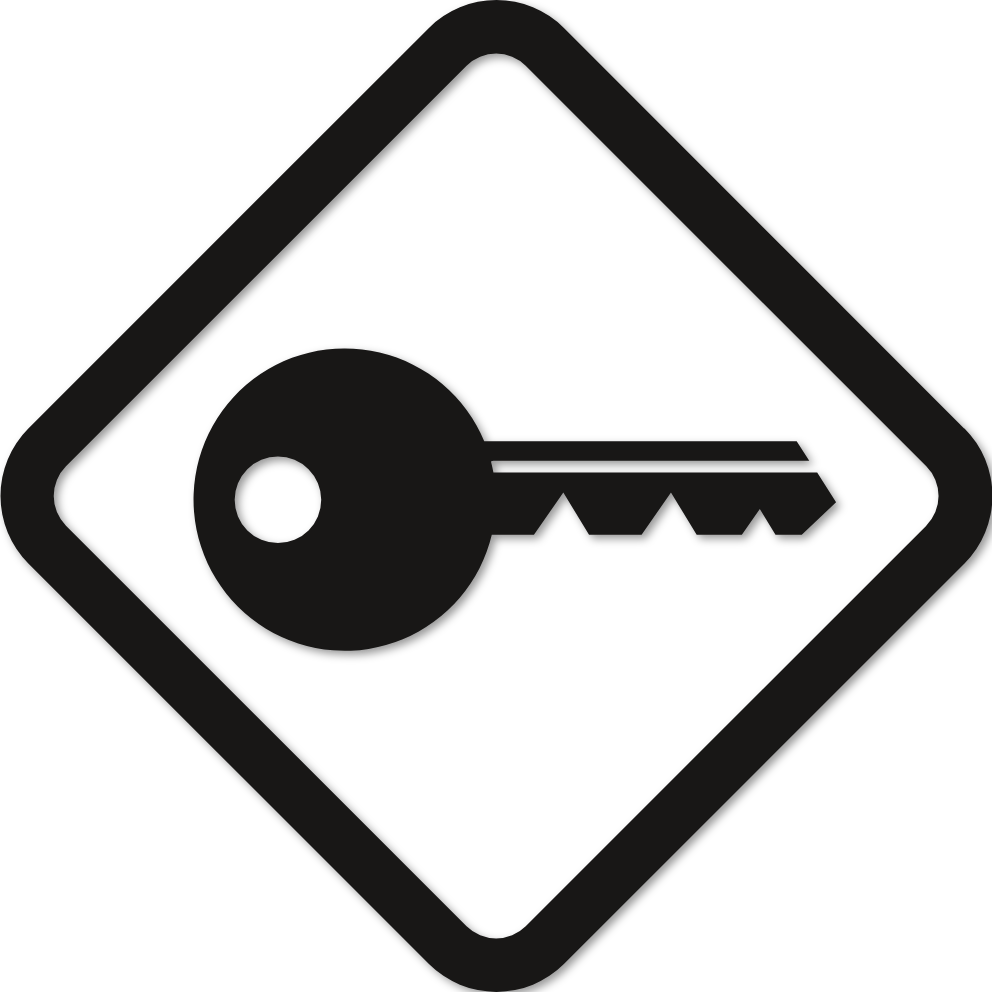 Sticker clef de serrure avec contour