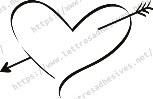 Sticker cœur flèche