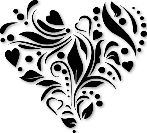 Sticker coeur ornement