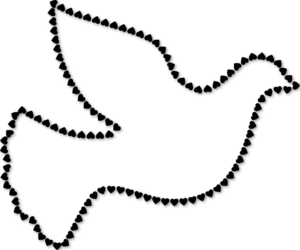 Sticker colombe mille coeurs