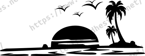Sticker coucher de soleil plage