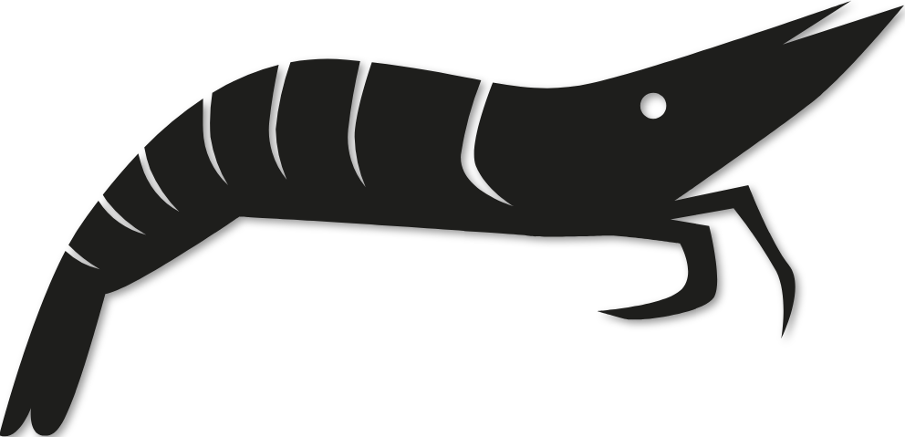 Sticker crevette rayée