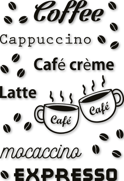 Sticker déco de lettres café