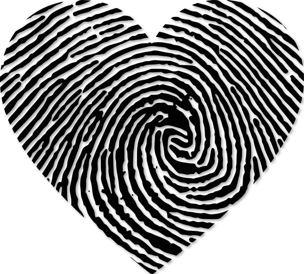 Sticker empreinte coeur