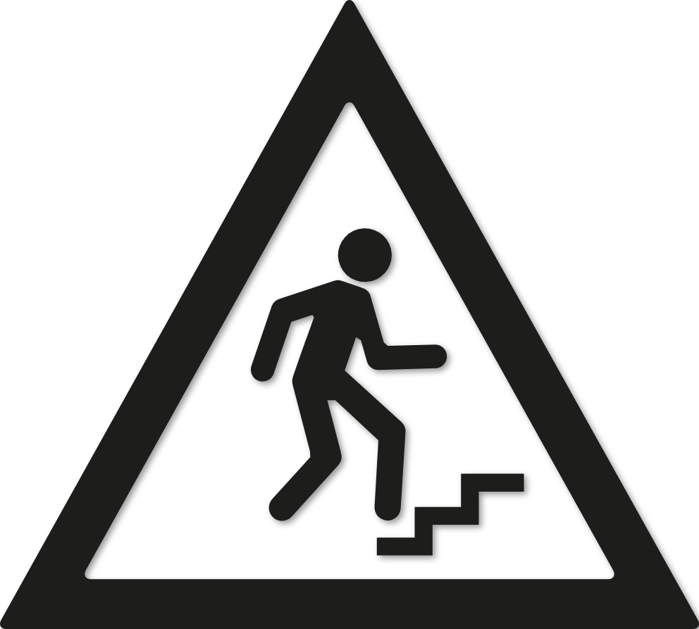 Sticker escalier dangereux