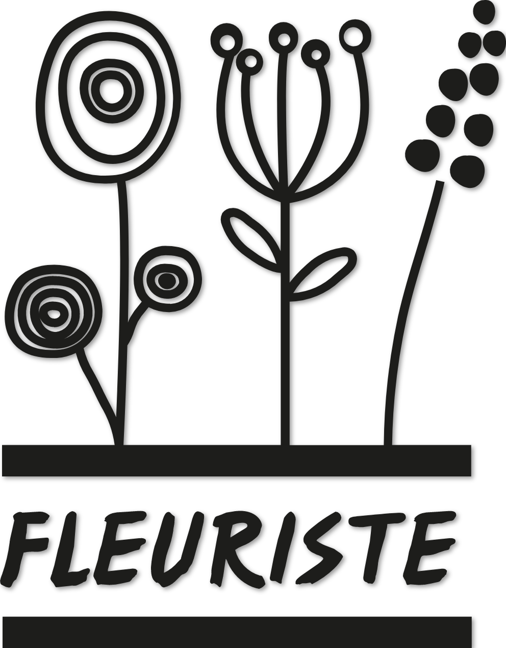 Sticker avec texte fleuriste