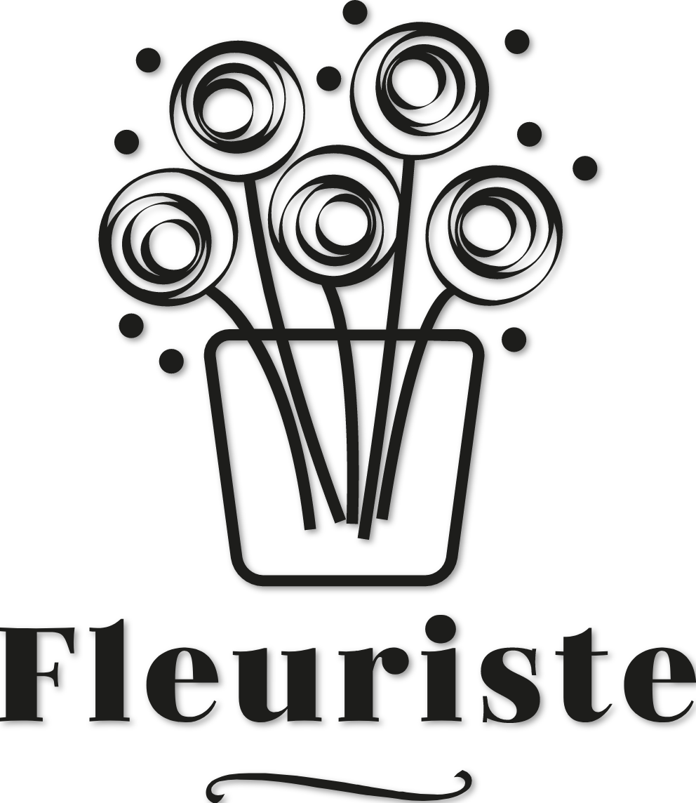 Sticker pot de fleurs design