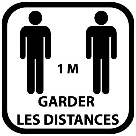 Sticker garder les distances 1m