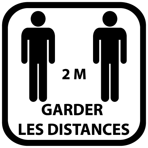 Sticker garder les distances 2m