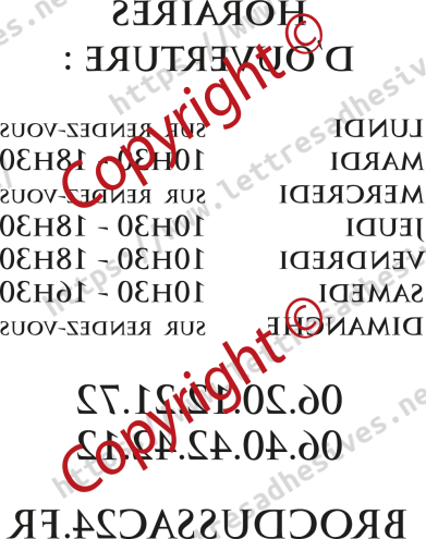 Sticker Horaires d'Ouverture sur Mesure